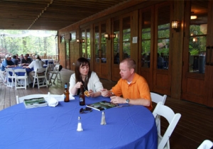 VIP Guests Enjoy the outdoor patio at the VIP Hospitality Site        